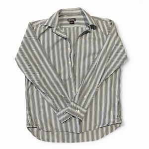 Men’s MICHAEL Michael Kors size medium blue striped button up long sleeve shirt